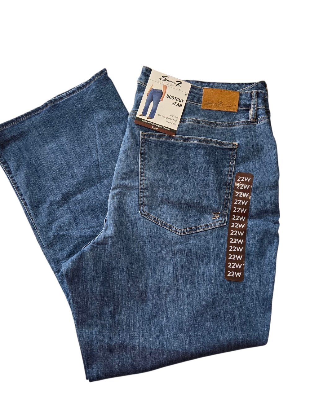 Seven7 High Rise Bootcut Jeans Ocean Drift 22W New SX10240DE